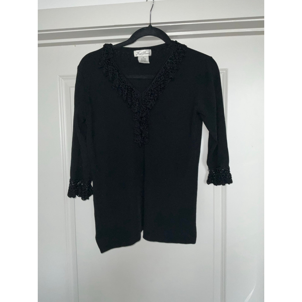 Fred David Women's Black Blouse Size Medium